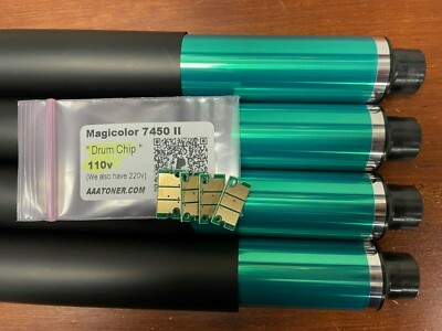 4 x OPC Drum Part for Imaging Drum Minolta Magicolor 7450, 7450 II + 4 Drum Chip