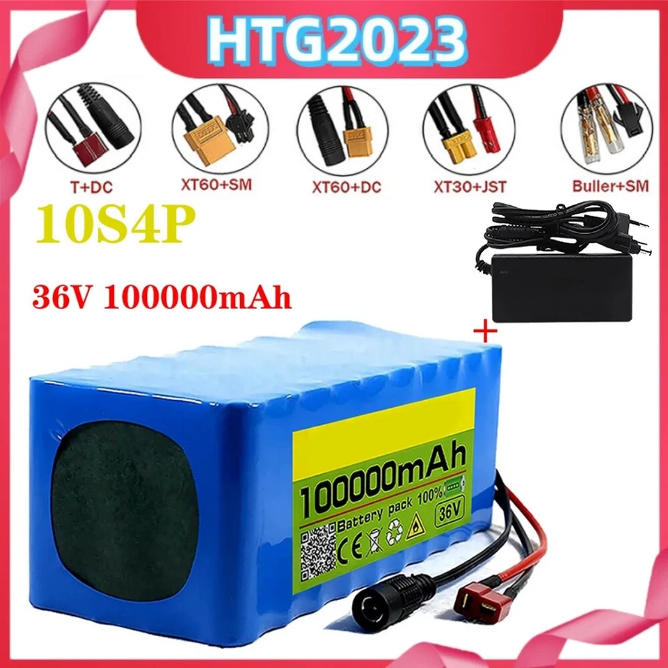 MARKENLOS Li-ion Akku 36V 100AH e bike Pedelec Batteriepack Scooter Akkupack mit Ladegerät