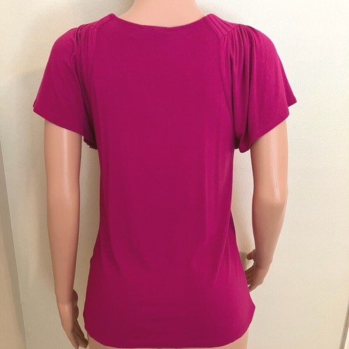 Apt 9 Soft Rayon Spandex Short Sleeve Blouse-Pink-Size Medium-Summer Fashion - Picture 4 of 7