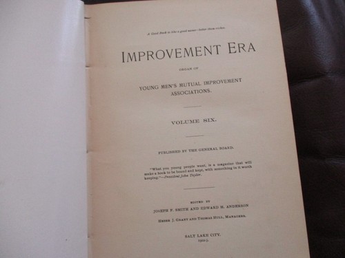 Improvement Era - Vol 6 1902-3 Copy of Andrew Jenson LDS Historian Exc Cond BE - Picture 5 of 6