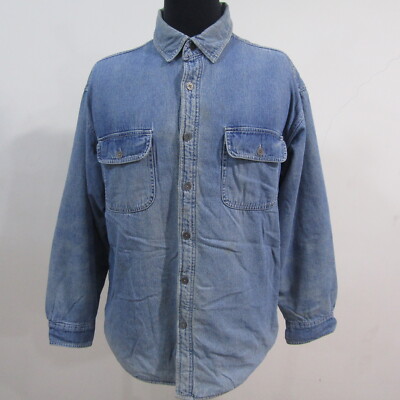 Levis Herren Vintage Thermo Jeans Hemd Blau Brustumfang 44/46 UK XL REF (Y01127)