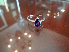 VINTAGE STERLING SILVER RING --925--NICE STONE--SIZE-7--