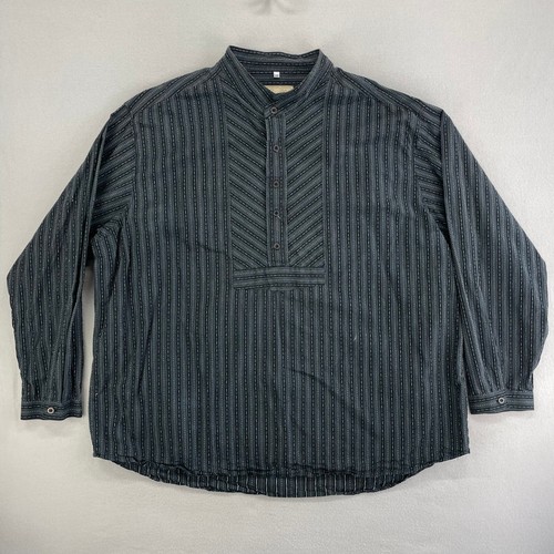 Vintage Scully Frontier Hemd Herren 3X schwarz Streifenmuster Cowboy Western Popover