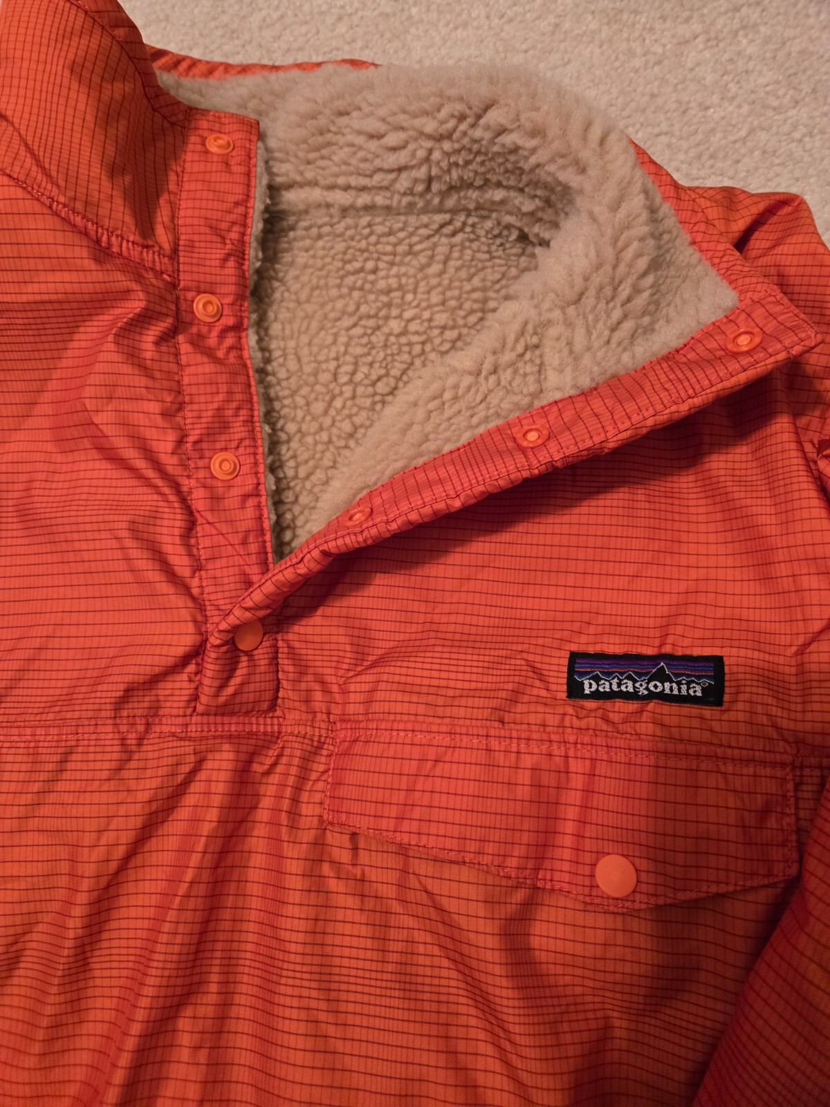Patagonia Rare Snap T Reversible Deep Pile Pullover Glissade Men's S, Womens M image 7