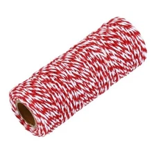  Cotton Rope Twisted Braided Rope Cord50m/55 Yard 1.5mm 50m x 1.5mm Red White