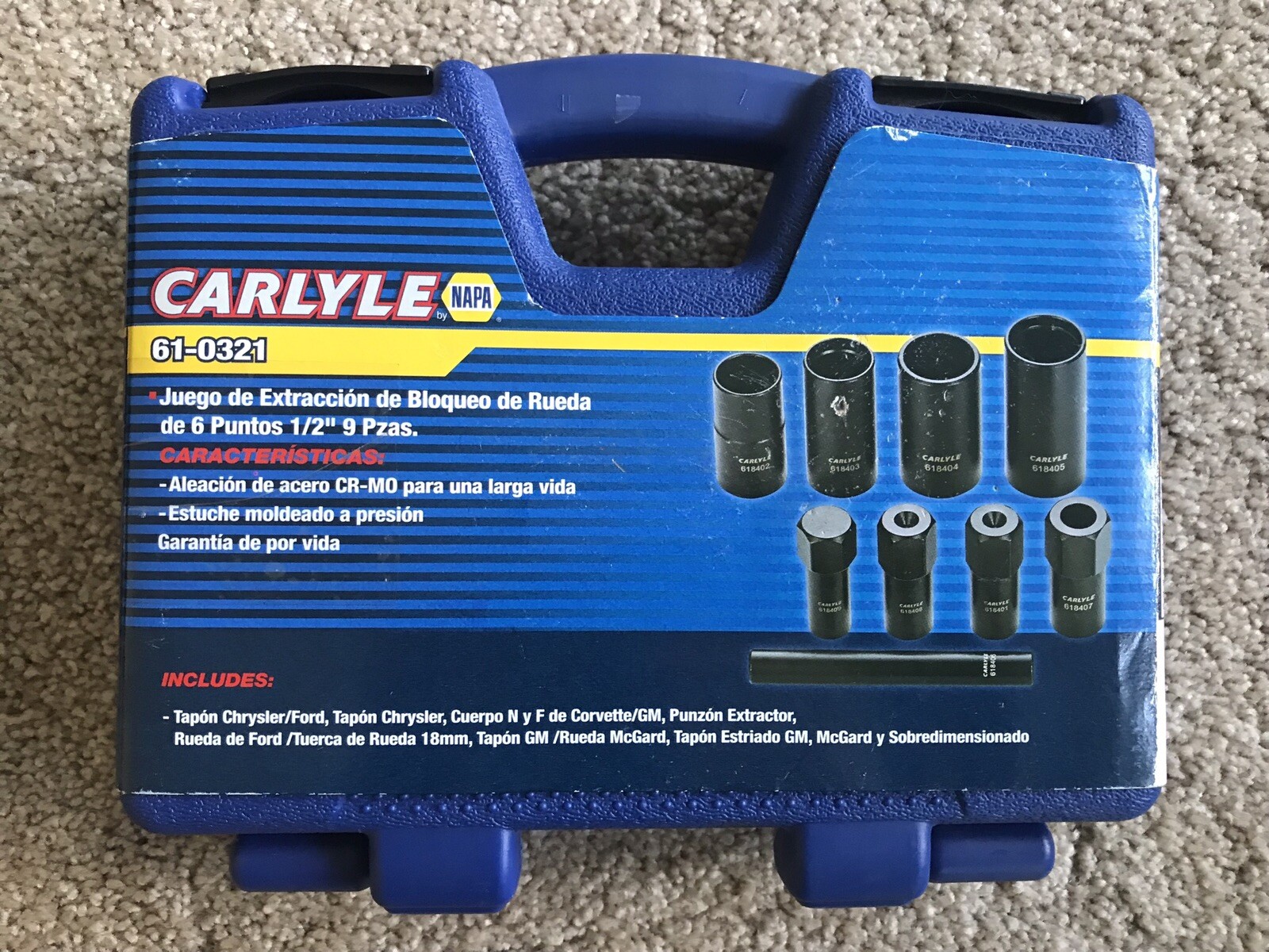 NAPA Carlyle 610321 9 Piece 1/2” Dr. 6 Pt. Wheel Lock Removal Set eBay