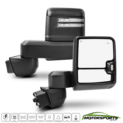 #ad Towing Mirrors For 2019 2023 Chevy Silverado GMC Serria Power HeatedSpotlight $389.98