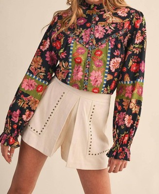 &merci Printed Border Trim Top Size L