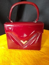 Kleine Handtasche - Lackleder - weinrot - 70er Jahre - Vintage