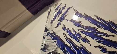 NOT CUT-B110 BLUE FLAMES-RC Car Clear Matte Finish Vinyl Sticker Sheet - Picture 2 of 5
