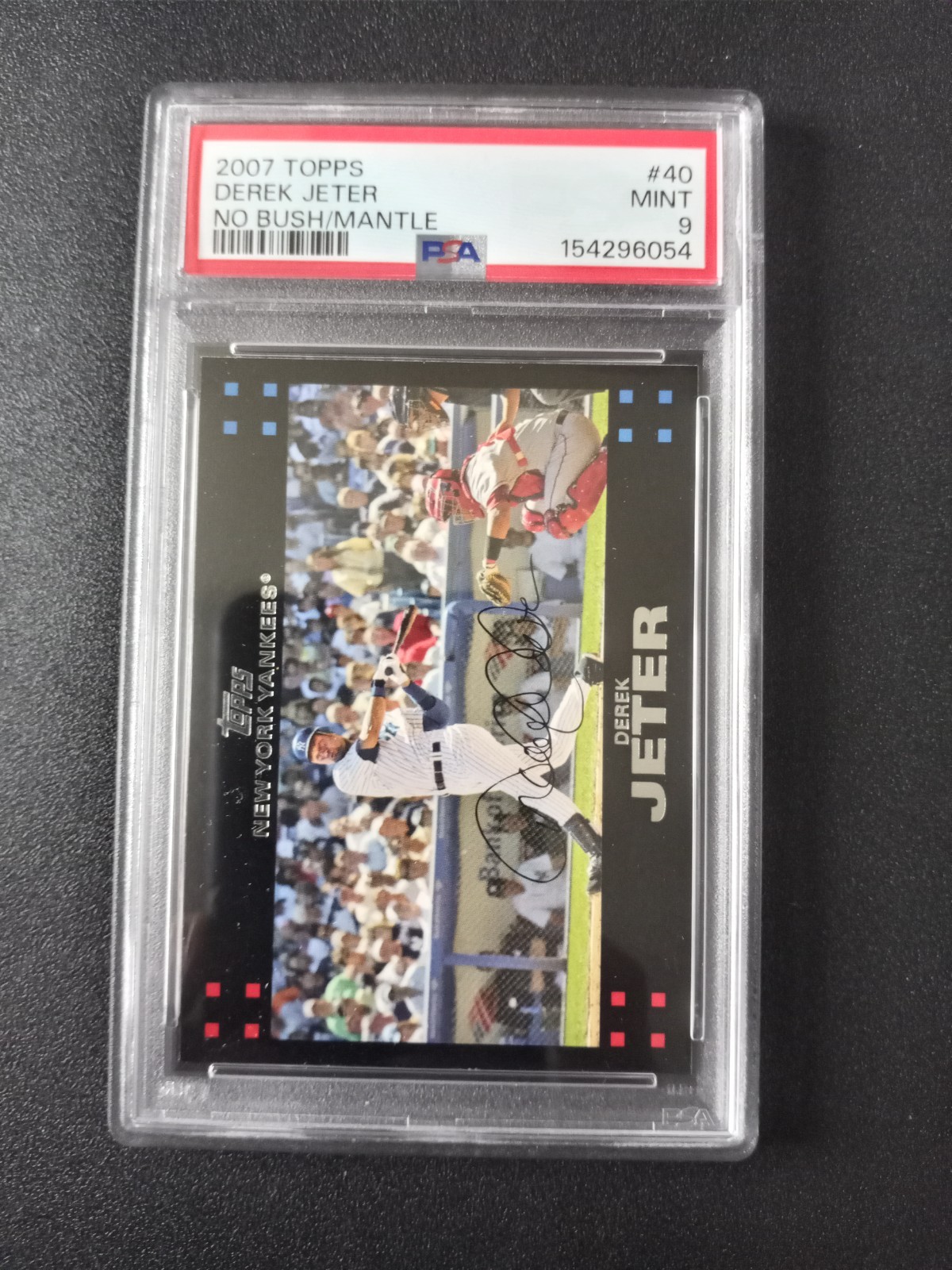 2007 Topps #40 Derek Jeter New York Yankees PSA 9 Mint No George Bush Or Mantle
