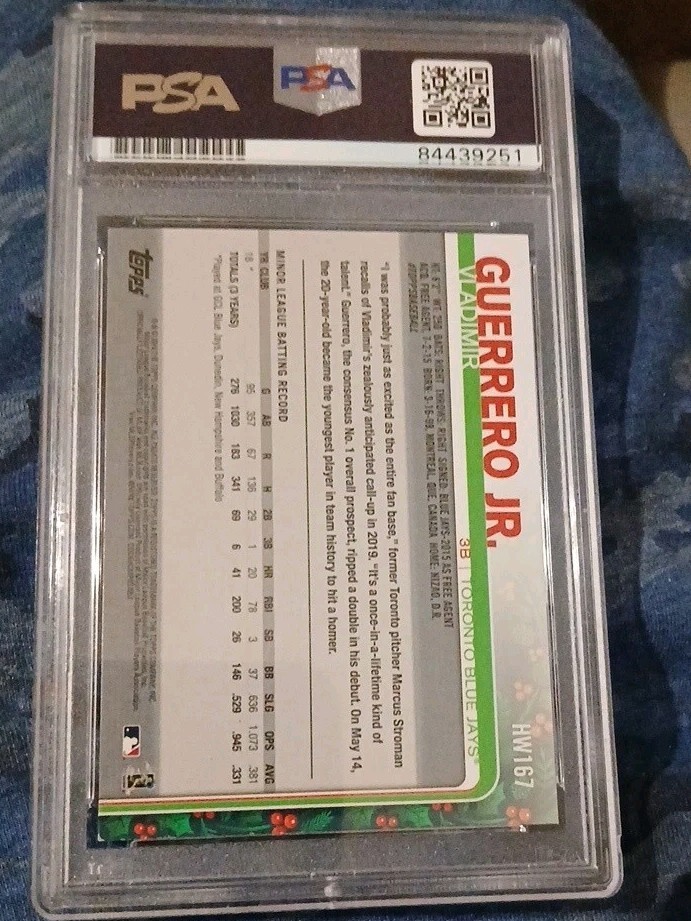 Vladimir Guerrero Jr 2019 Topps Holidays RC PSA/DNA AUTO PSA 10 ROOKIE  view 2