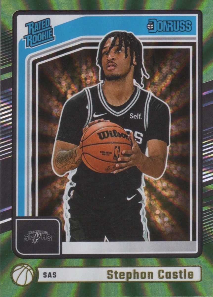 2024-25 Panini Donruss - Rated Rookie Stephon Castle #244 Holo Green Laser (RC)