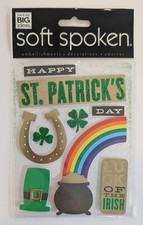 Happy St. Patrick's Day Rainbow Pot Of Gold Scrapbooking Stickers By Soft Spoken