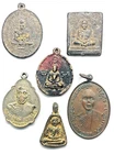 6pcs Thai Monk Amulet Pendant Coin Mystic Energy Buddhist Charm Token