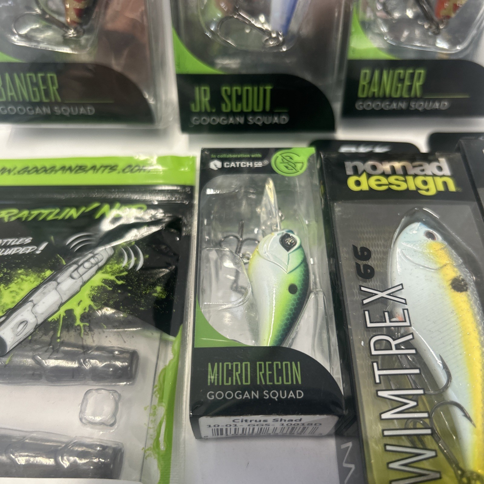 GOOGAN SQUAD lot Of Various Lures And Baits Nomad Design Banger Jr Scout Recon