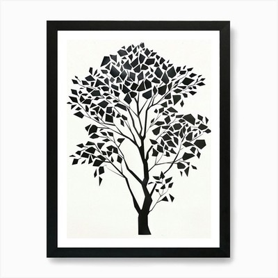Eukalyptusbaum einfach geometrisch Na gerahmt Wandbild Poster Leinwanddruck Bild