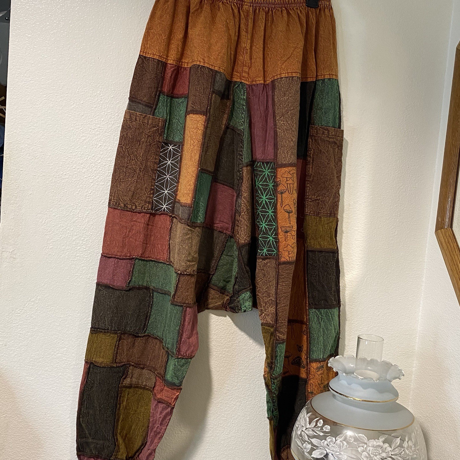 Patchwork Boho Hippie Gypsy Harem Drop Crotch Pan… - image 8