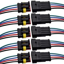 4 Pin Connector Waterproof Connector, Male and Female Way 16 AW Wire 4 PIN