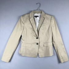 Ann Taylor Blazer Jacket Womens Size 4 Single Breasted Long Sleeves Beige