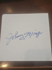 Johnny Mize signed paper cut signature autographed hall of fame auto 3.5x3.5 Hof