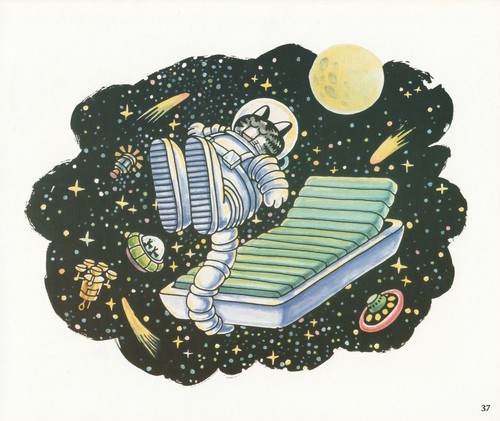 Kliban Cat Vintage Lithograph Lazy Sleeping Cat in Space 1st Edition Catdreams