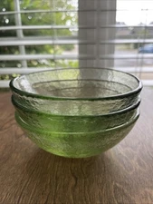3 Fire and Light Recycled Glass 6" Bowl Olive 1st Quality