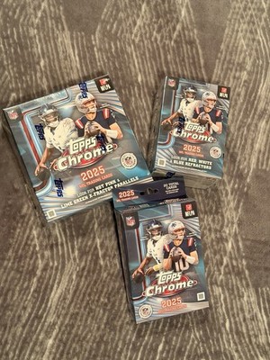 2025 TOPPS CHROME FOOTBALL MEGA BOX, VALUE & HANGER BUNDLE ALL 3 NEW SEALED