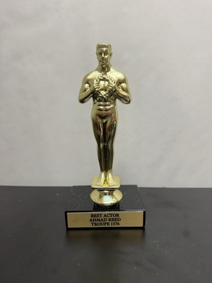 Gold Oscar Style Trophy Best Actor Award Statue Drama Theatre Troupe