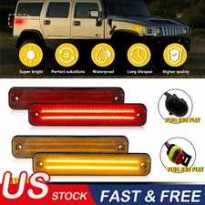 For 2003-2009 HUMMER H2 LED Side Marker Light Front Rear Set Amber Red 4X