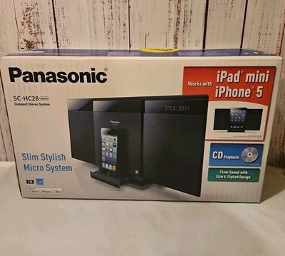 New Panasonic SC-HC28 Slim Compact Stereo System/ CD-R/RW Playback