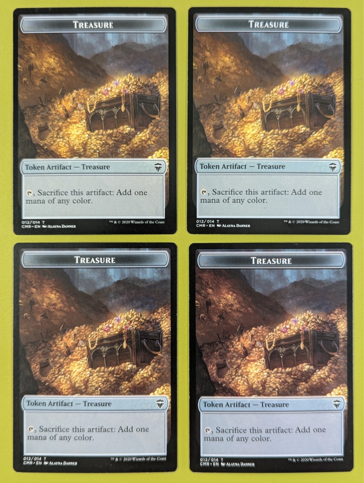 Treasure Token x4 Commander Legends 4x Magic the Gathering MTG