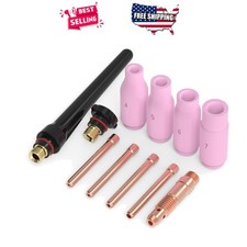 TIG Welding Consumables Set 11pcs Collets Ceramic Nozzles Fit WP-17/18/26 Torch