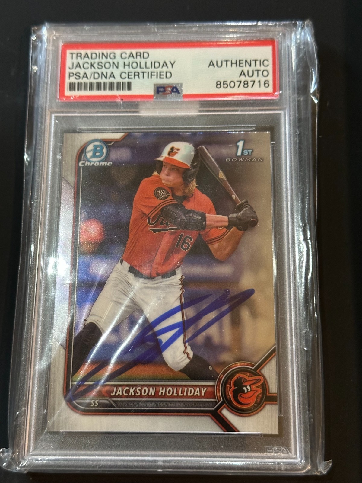 PSA 9 JACKSON HOLLIDAY 1st 2022 Bowman Chrome SAPPHIRE EDITION Rookie RC MINT