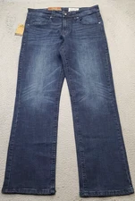 Axel Slim Boot Cut Jeans Mens 32x32 Blue Denim Stretch Faded Whiskered AXMB0057