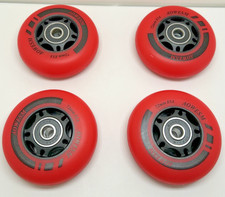 AOWESM Inline Skate Wheels 72mm 85a Outdoor Indoor 4 Pack Red Replacement NEW