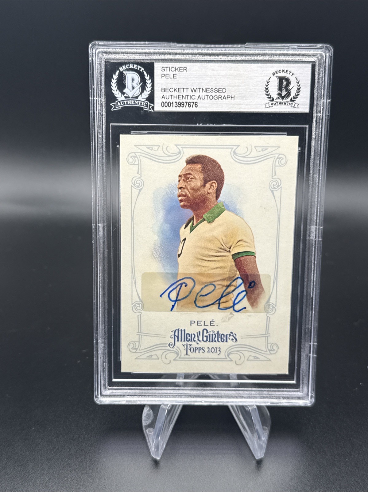2013 Topps Allen & Ginter Pele Signed Sticker Auto BAS Beckett Authentic