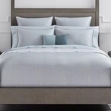 Sferra Modelli Aquamarine Queen Duvet Set 3PC Cotton Jacquard Reverses Italy NEW