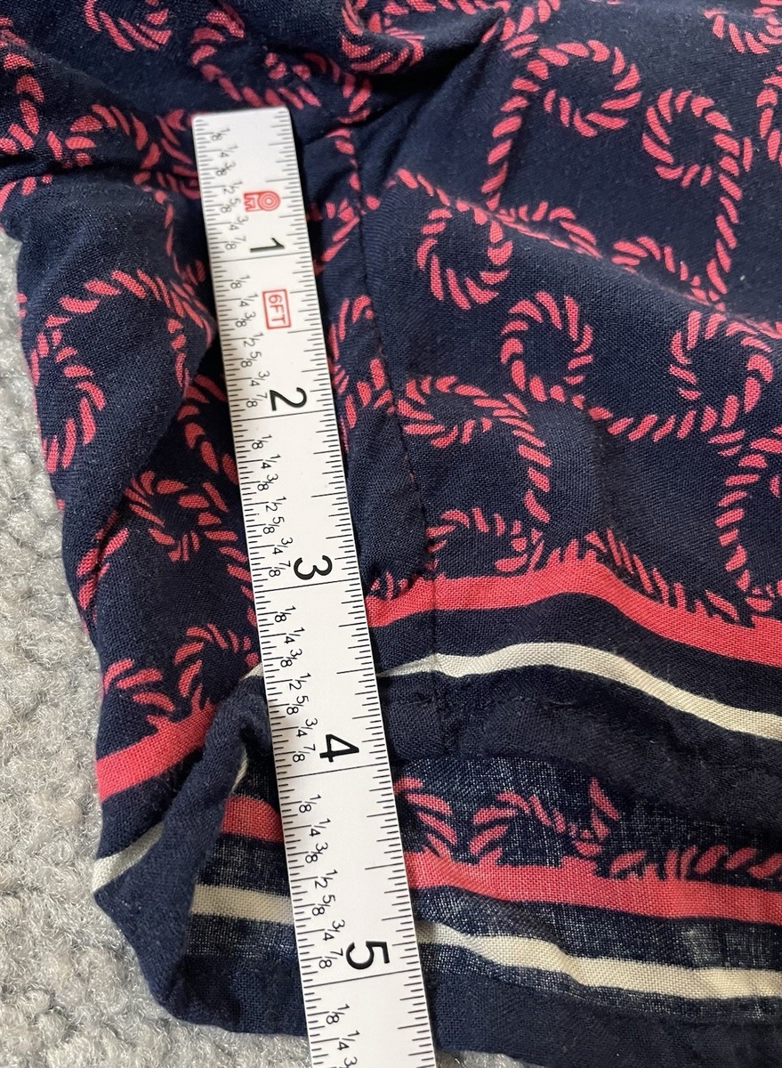 Crown & Ivy Lounge Shorts Womens Sz M Navy Pink Swirl Pull On