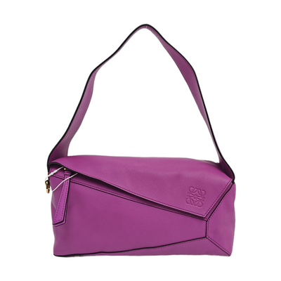 LOEWE Puzzle Hobo Handbags Leather Purple Free Shipping | Duties