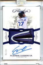 VLADIMIR GUERRERO JR 2019 FLAWLESS SAPPHIRE BLUE JERSEY PATCH AUTO SP 1/15
