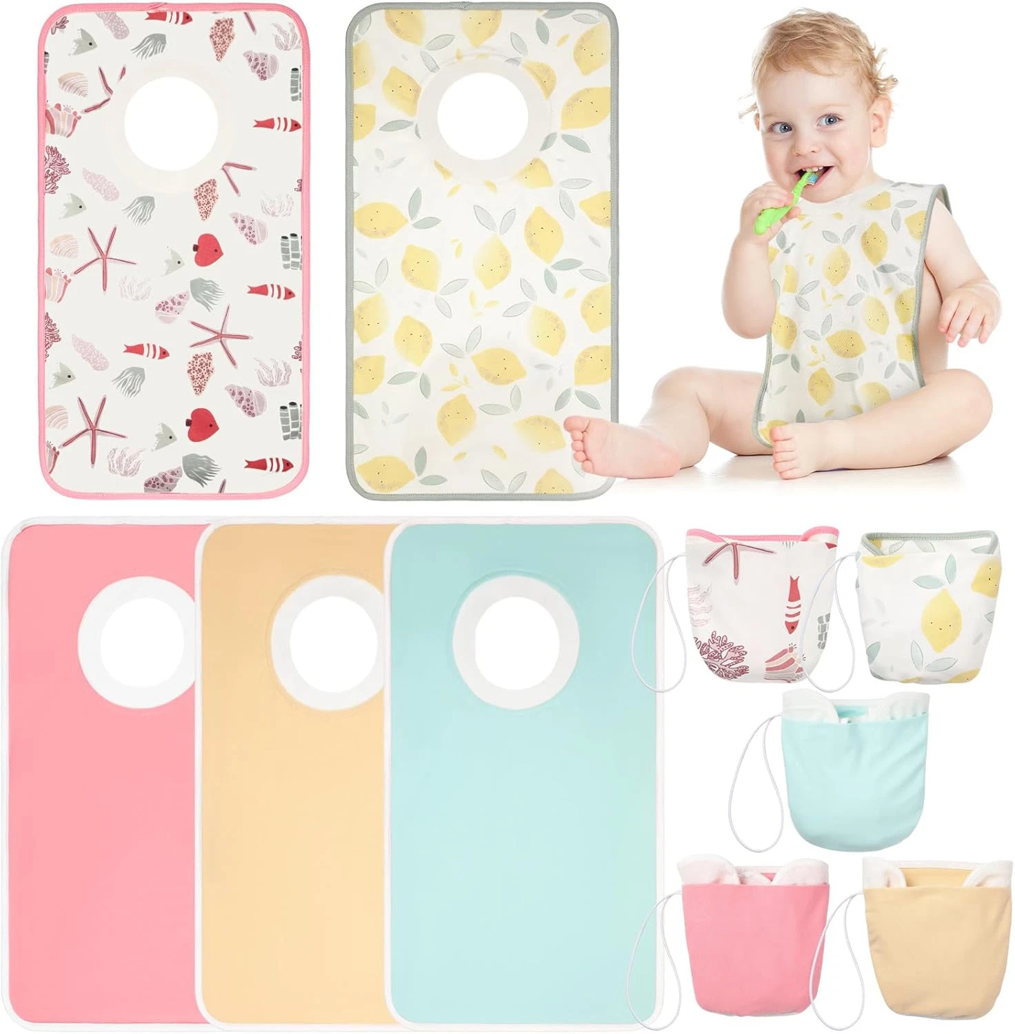 5 piezas babero grande tipo toalla para bebe y nino pequeno babero suave tipo ca
