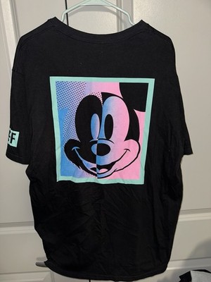 Neff X Disney Men's Mickey Mouse Tie Dye Split Graphic Tee T-Shirt in Black XL