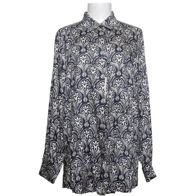 Marina Rinaldi, Bluse, Größe: 42, Blau/Weiß, Viskose, Medaillon, Damen #rTi