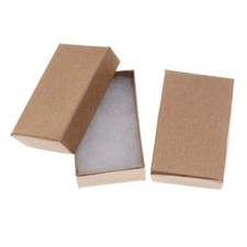 50 Pack Cotton Filled Brown Kraft Jewelry Gift Boxes Jewelry Pendant Earring
