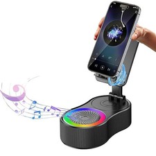 Soporte para teléfono celular con altavoz inalámbrico Bluetooth inducción audio recarga