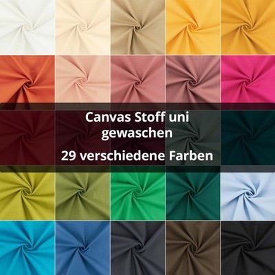  Canvas Stoff gewaschen, uni (Meterware ab 0,50m)