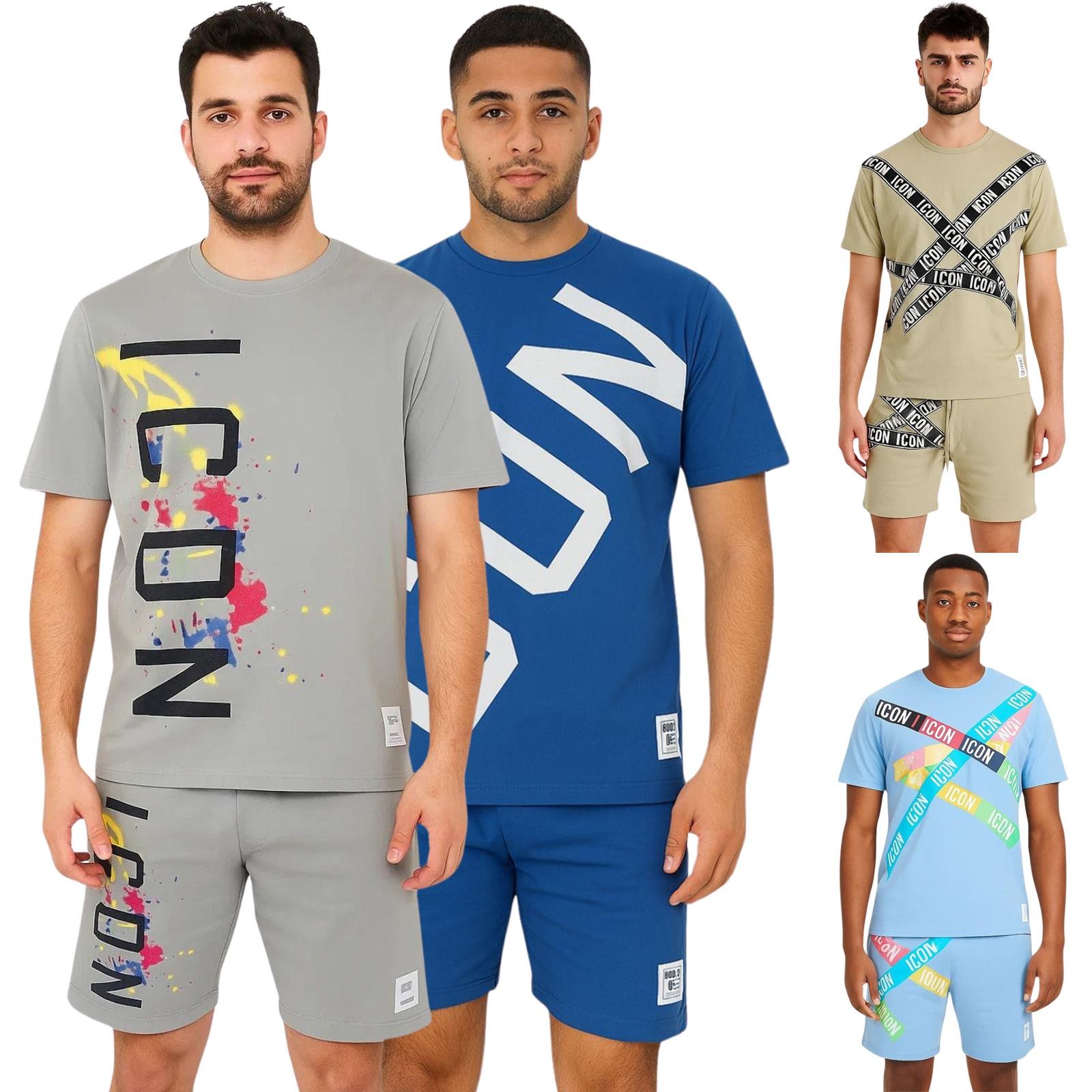 Conjunto de camiseta corta de algodón para hombre estampado informal chándal conjuntos entrenamiento deportivo conjunto