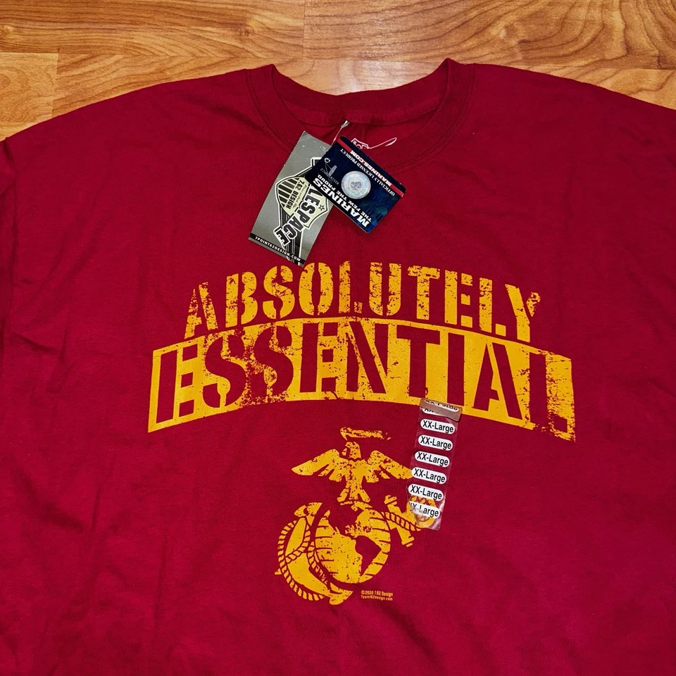 CAMISETA USMC ABSOLUTAMENTE ESENCIAL DISEÑO 7.62 ROJO ESCARLATA HOMBRE TALLA 2X NUEVA CON ETIQUETAS Foto 2 de 4