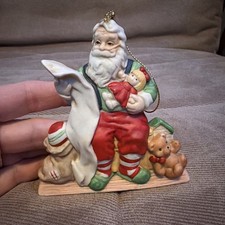 Porcelain Santa Ornament